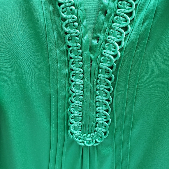 Elie Tahari Green Silk Blouse Size Small - Picture 6 of 12